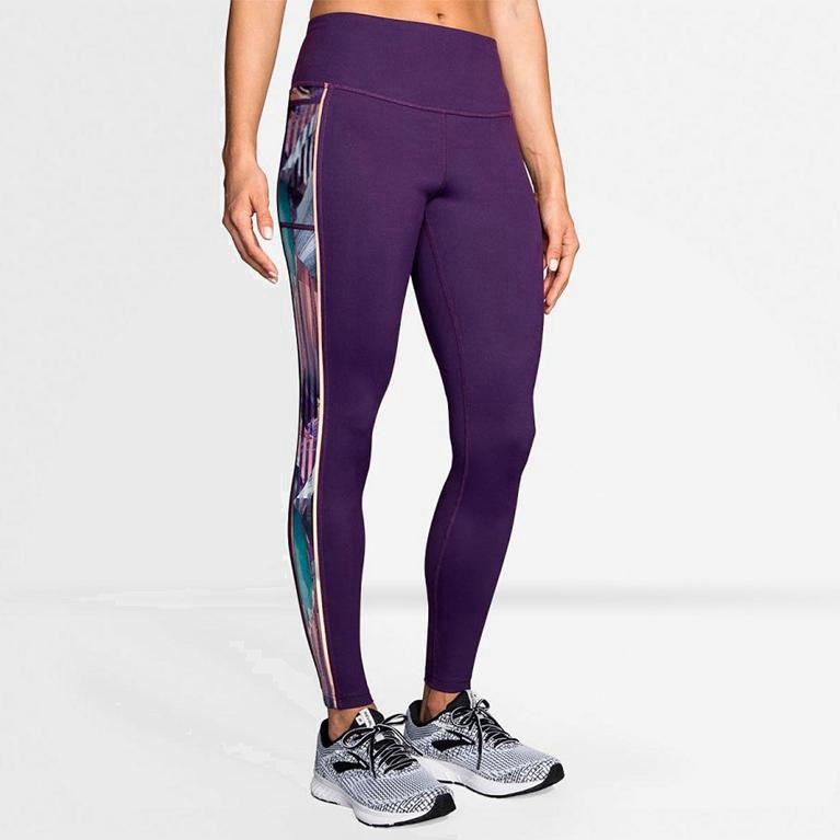 Brooks Greenlight Israel - Women's Running Leggings - Purple (65932-ELPY)